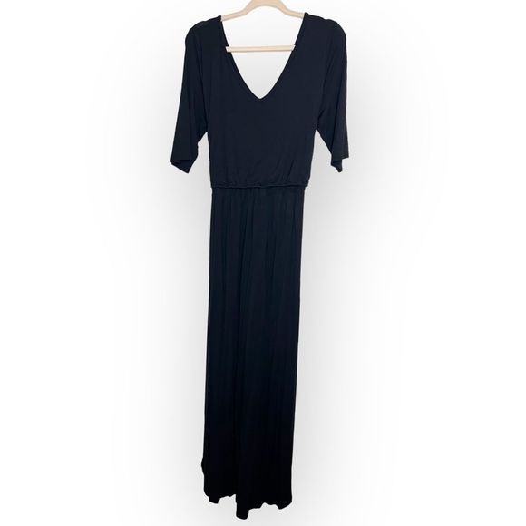 Latched Mama Dresses & Skirts - Latched Mama Classic Nursing Maxi Dress Black Jersey Knit Size 1X (16/18)